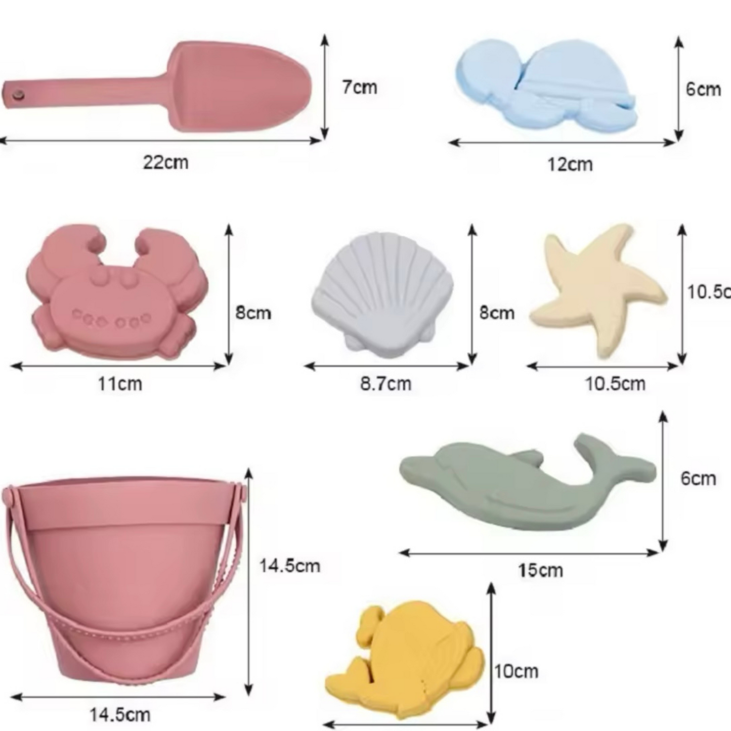 Silikon Strandspielzeug Set für Kinder – Flexibel, tragbar & langlebig – Perfekt für Strand & Sandkasten
