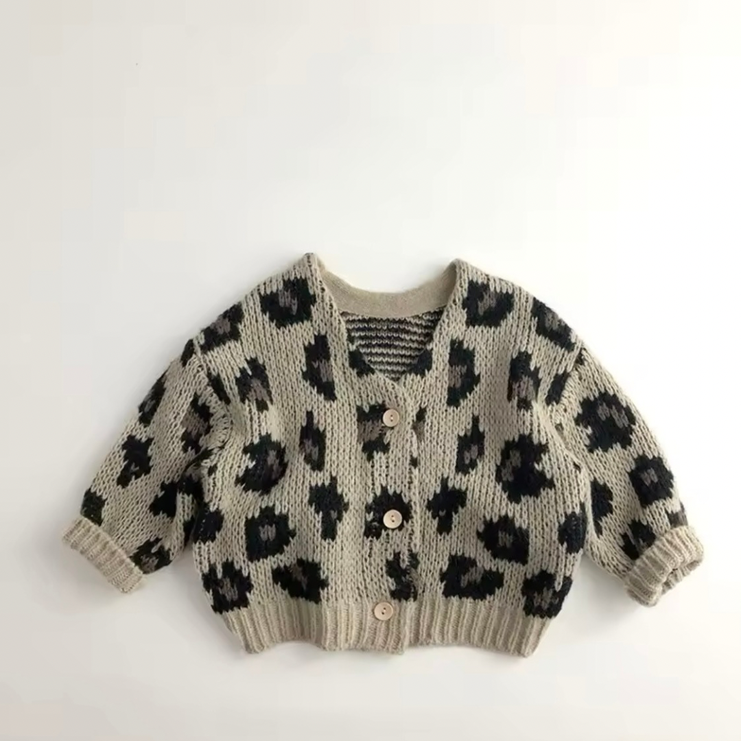 Leopard Cardigan Mädchen & Strickjacke Baby Mode
