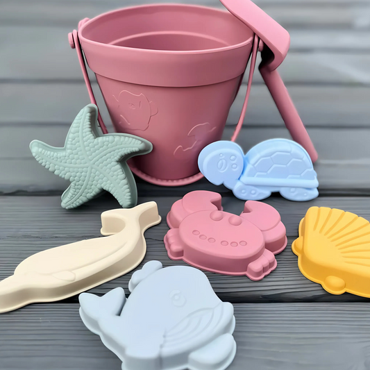 Silikon Strandspielzeug Set für Kinder – Flexibel, tragbar & langlebig – Perfekt für Strand & Sandkasten