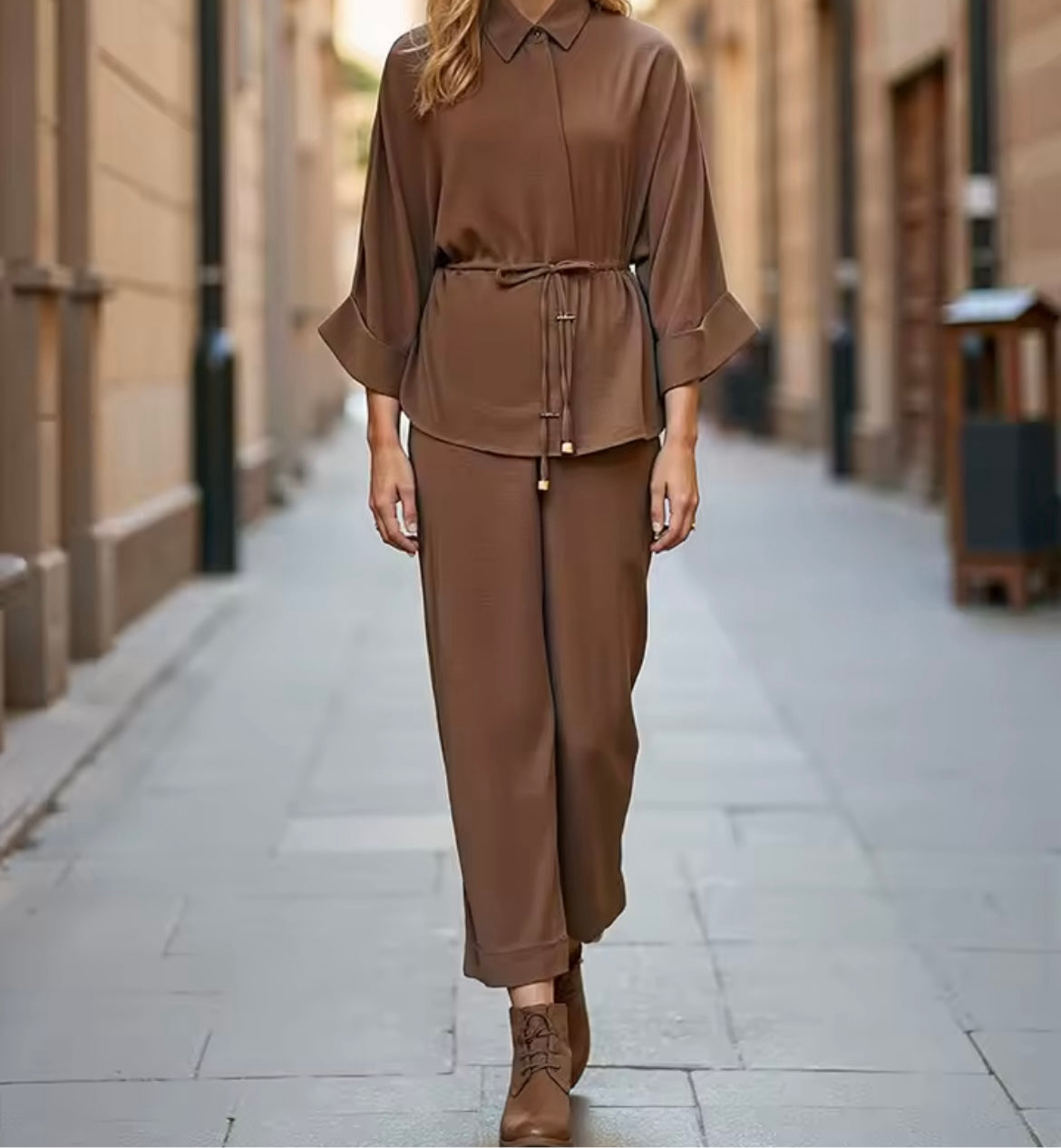 Tiana Damen Kimono Zweiteiler Set