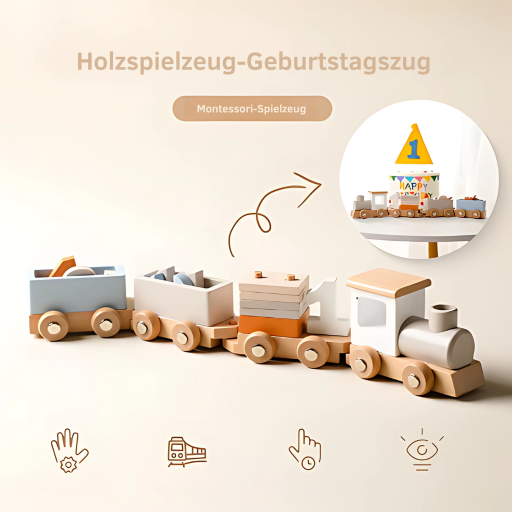 Lernspielzeug Holz Zug