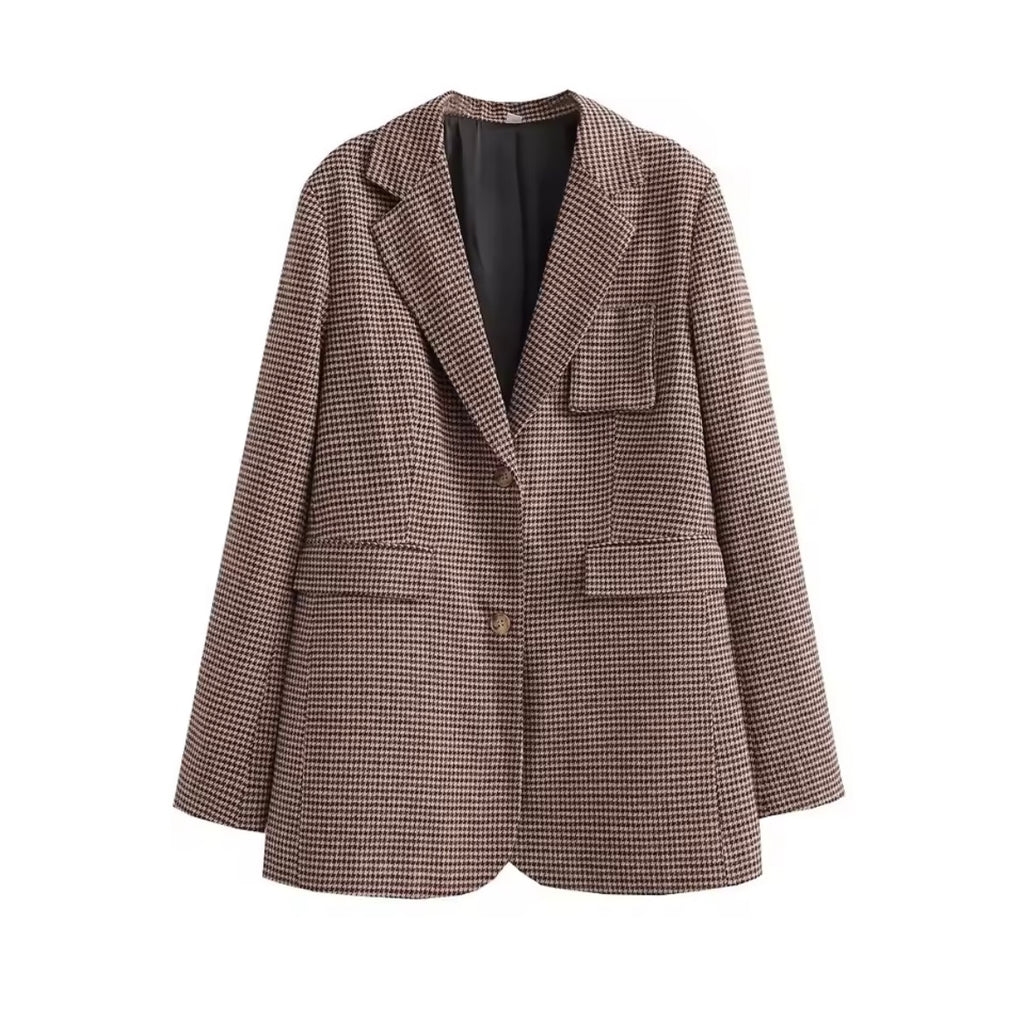 Sofia Damen Blazer – Braun Kariert, Eleganter Business & Casual Blazer