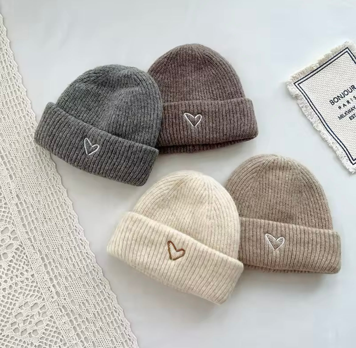 Einfarbige Wintermütze für Kinder