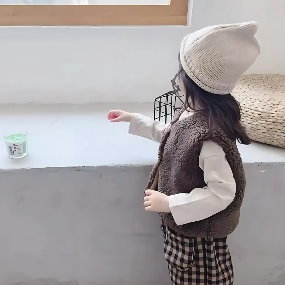 Teddy Warme Plüsch Weste für Kinder