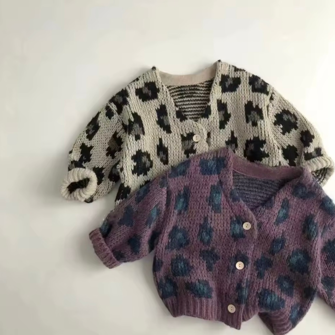 Leopard Cardigan Mädchen & Strickjacke Baby Mode