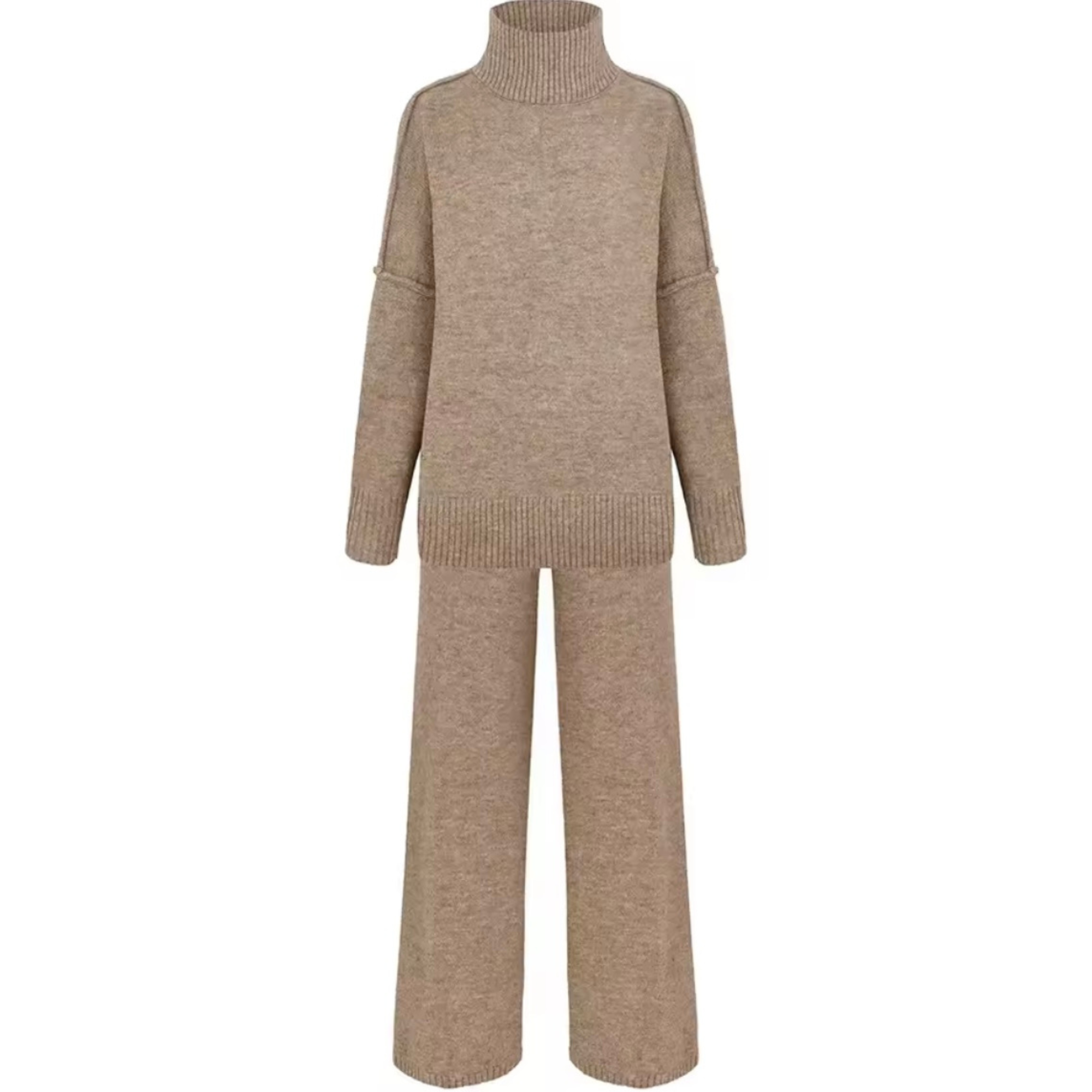 Elara Damen Strick Zweiteiler – Pullover & Hose, Bequemes Elegantes Set