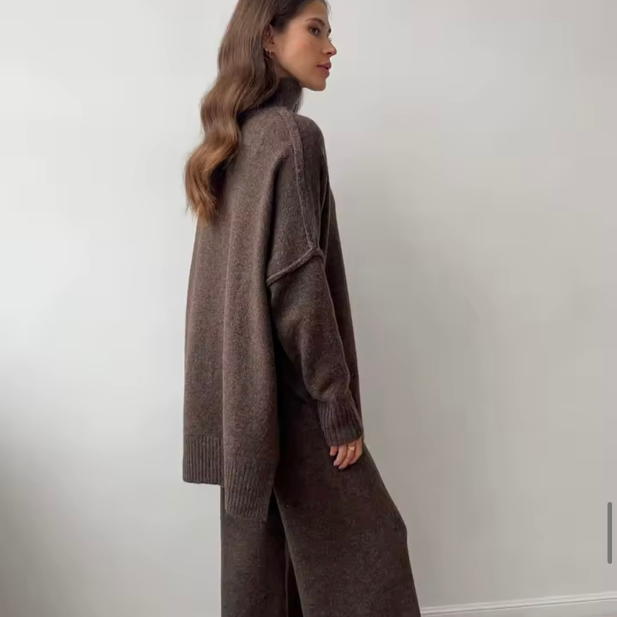 Elara Damen Strick Zweiteiler – Pullover & Hose, Bequemes Elegantes Set