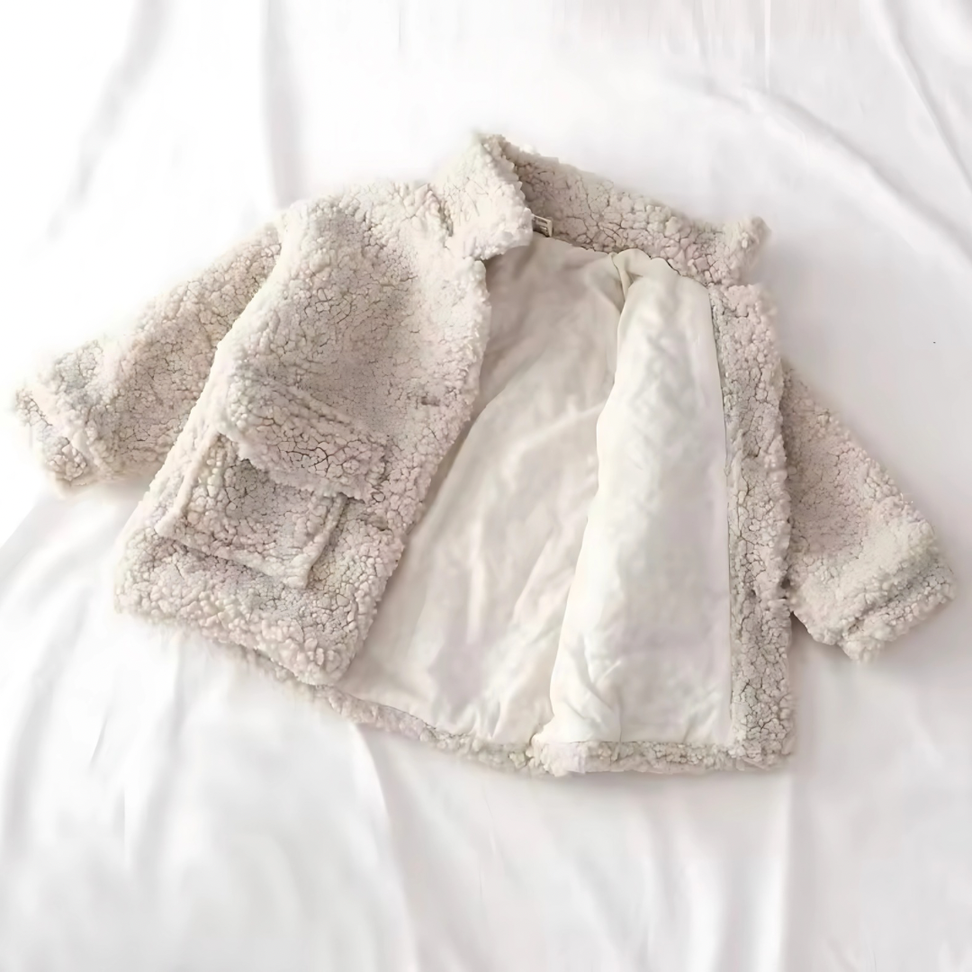 Gefütterte Baby Jacke aus Lammwolle