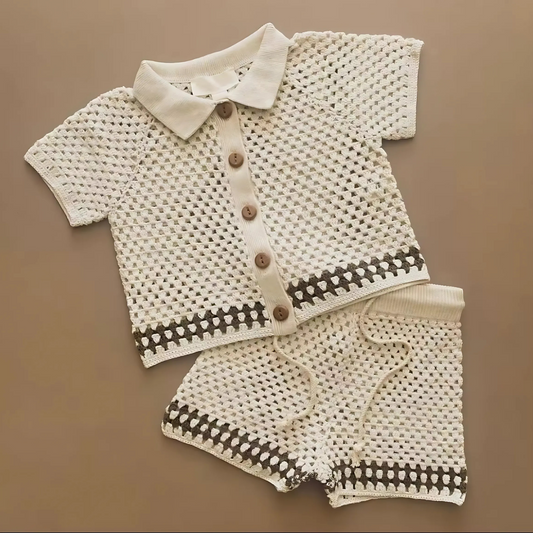 Baby Strickjacken Set aus 100% Baumwolle – 2er Set Sommerjacken Kurzarm – Atmungsaktive Babykleidung für Jungen & Mädchen