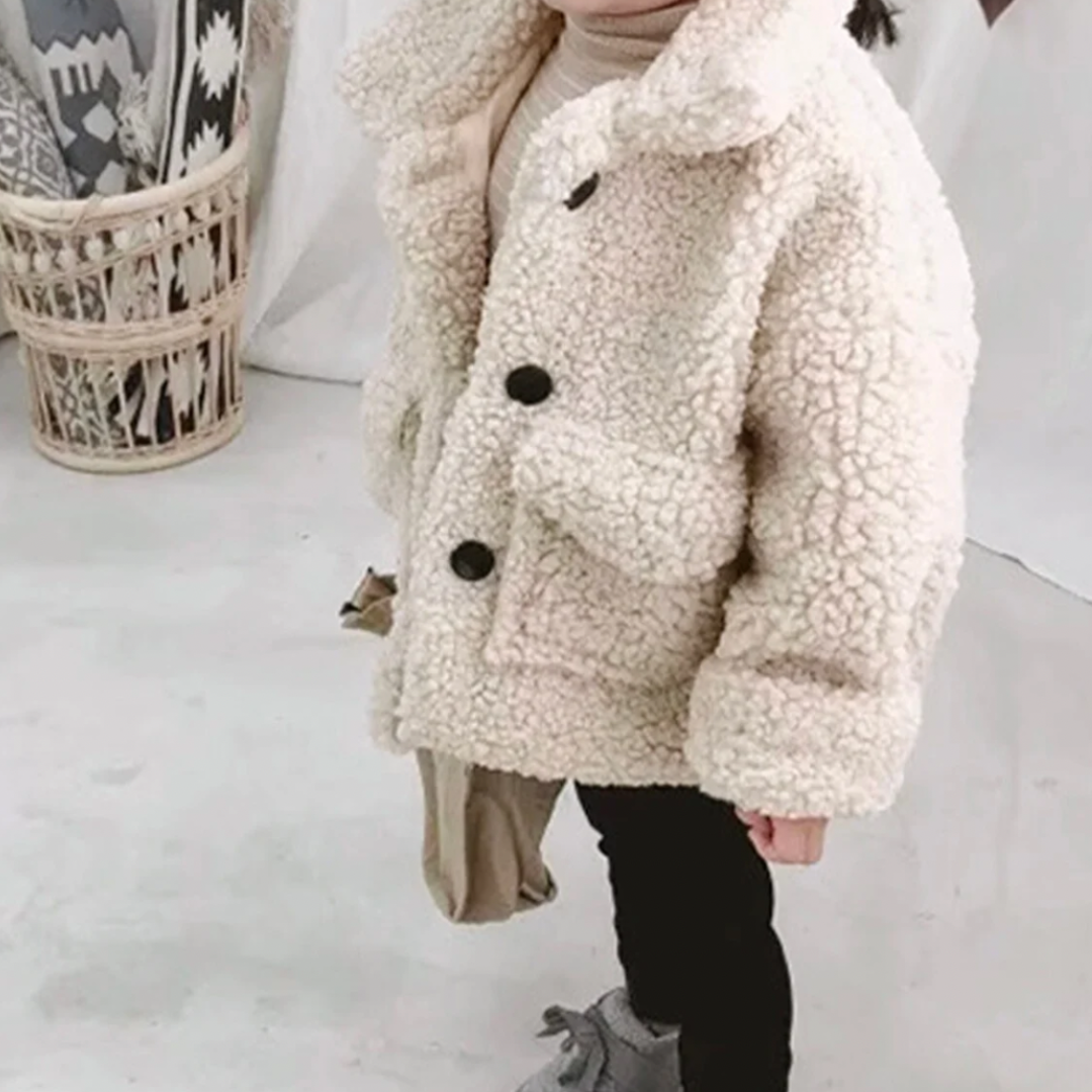 Gefütterte Baby Jacke aus Lammwolle