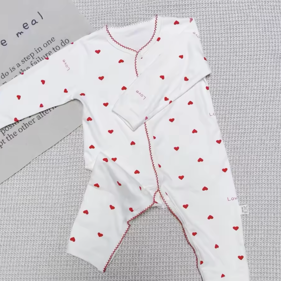 Amore Baby Mädchen Pyjama mit Herz
