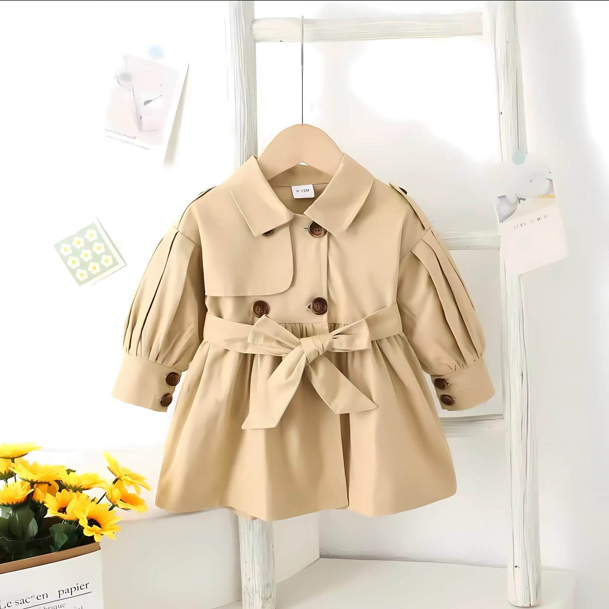 Lisa Mädchen Trenchcoat Mantel Baumwolle