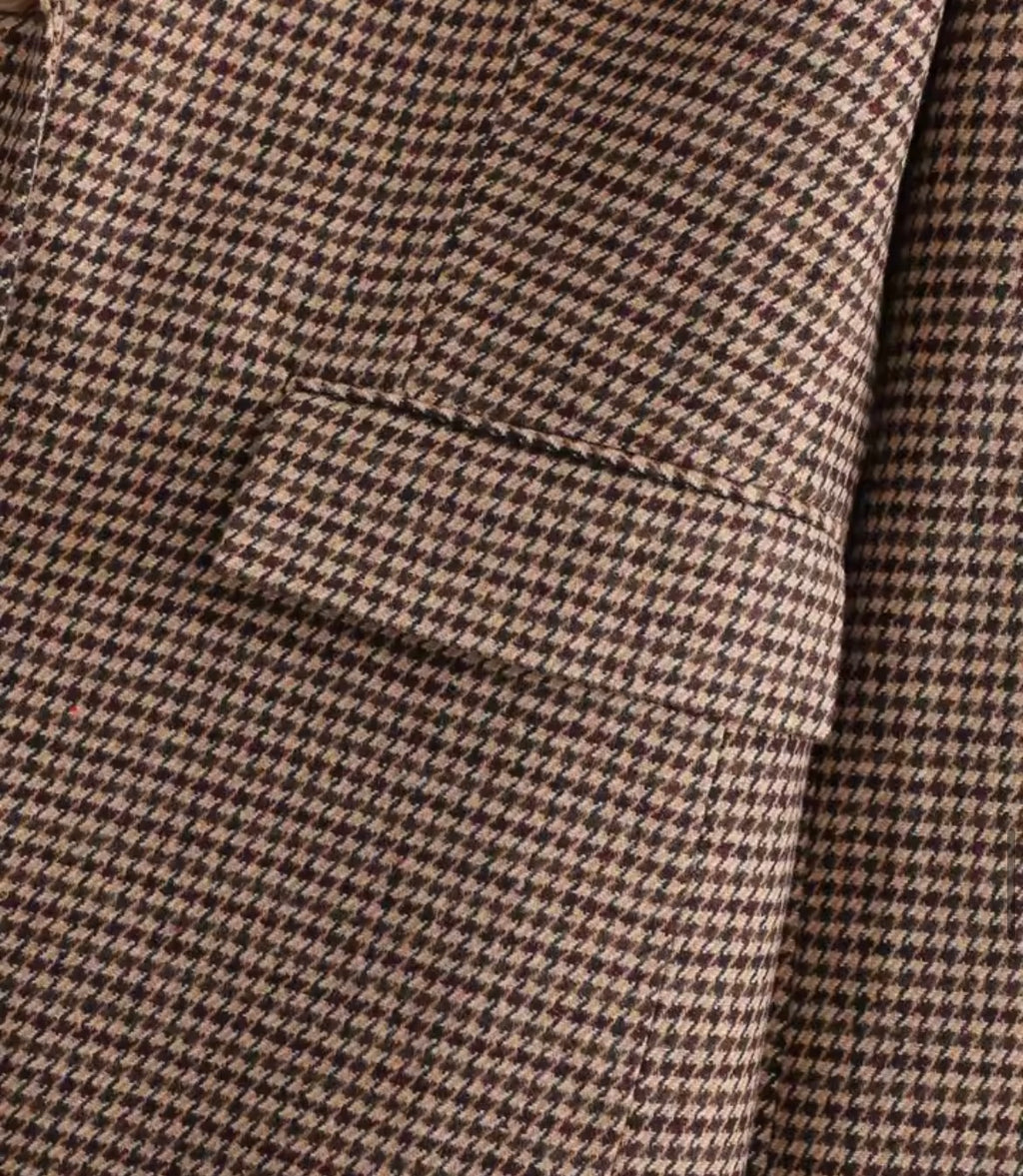 Sofia Damen Blazer – Braun Kariert, Eleganter Business & Casual Blazer